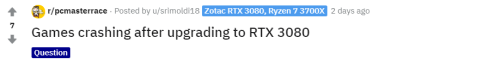 RTX 3080 crashing