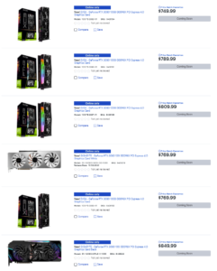 Best Buy US list of RTX 3080 cards Coming Soon 