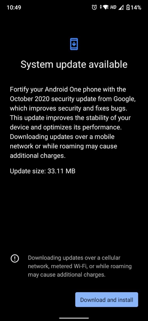 Xiaomi Mi A3 Update Screenshot