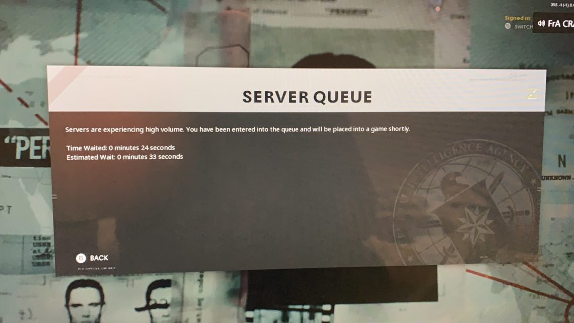 call of duty server queue