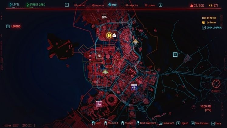 cyberpunk 2077 map