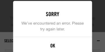 Nike SNKRS app error screen