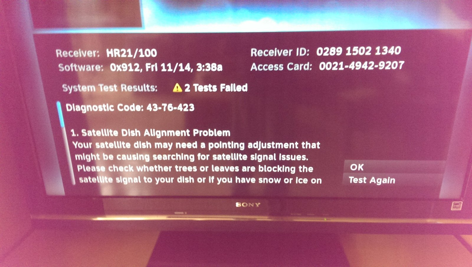 directv restart the video player error