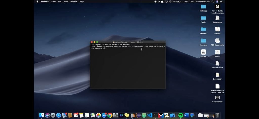 how to use pip on mac