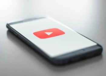 YouTube logo on a mobile phone