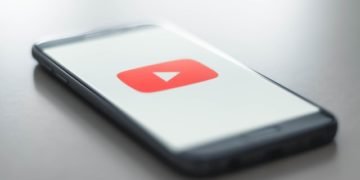 YouTube logo on a mobile phone