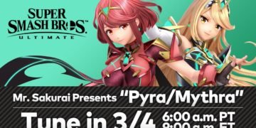 The twitter post showing pyra and mythra