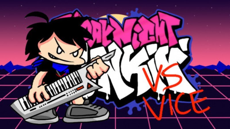 Vice holding a keytar