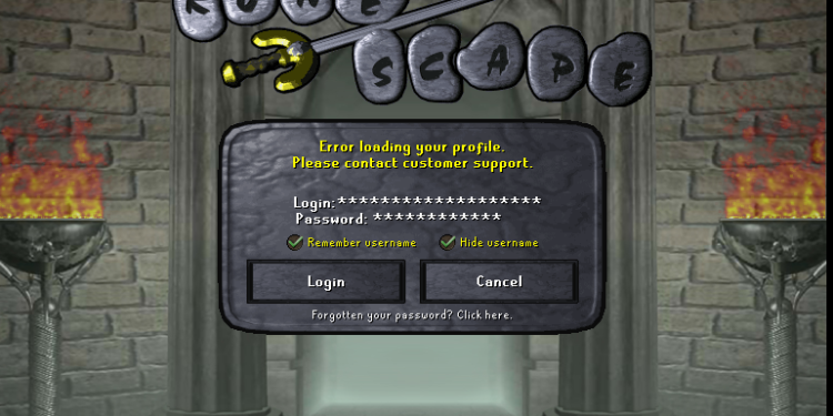 Runescape Error Loading your profile