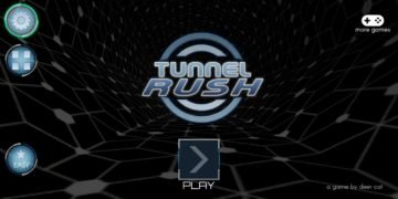 Tunnel Rush start screen