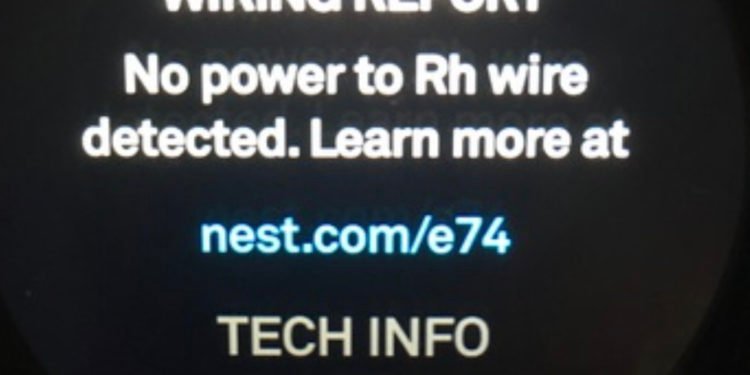 Nest Error E74