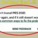How to fix can't install error in PES 2021?
