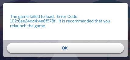 How to fix sims 4 error code 102:6ee24dd4:4e6f578f?