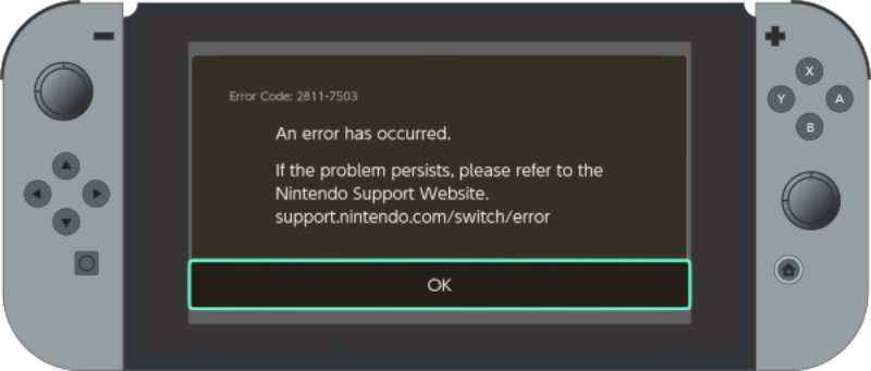 error code 2811-7503 in Nintendo switch