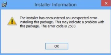 Error Code 2503