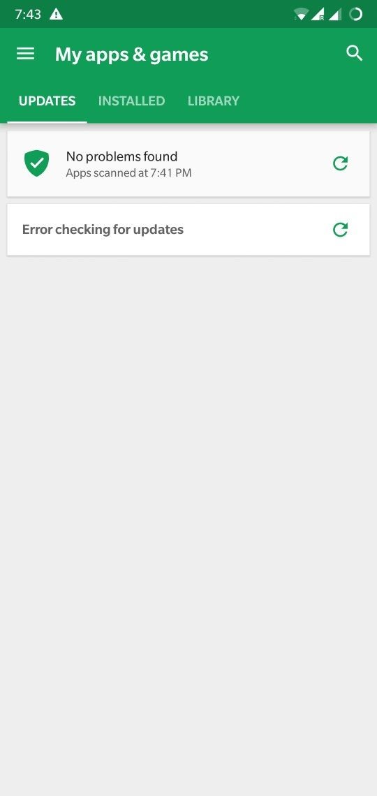 google play store error checking for updates