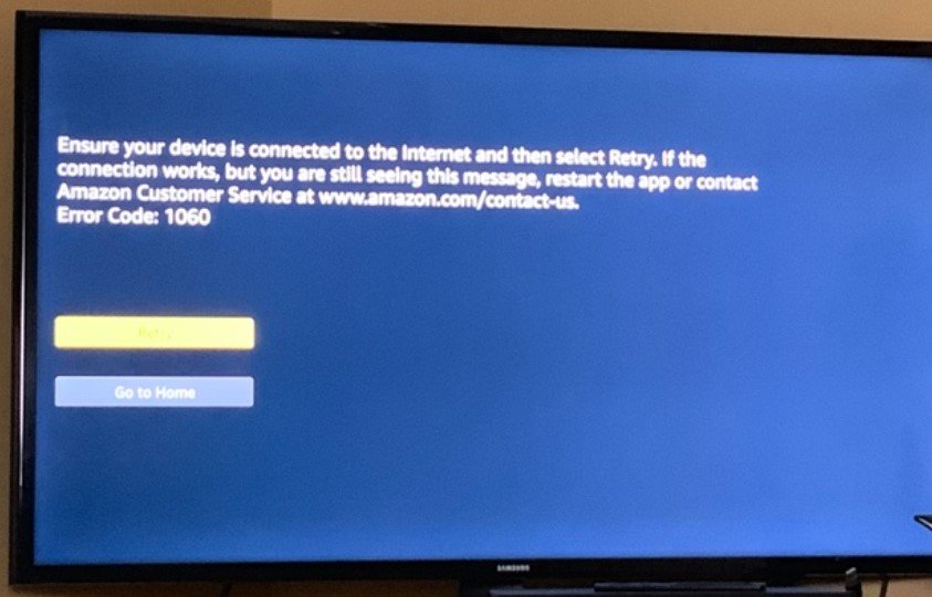 Amazon Prime Video showing error code 1060 on Apple TV : How to fix it