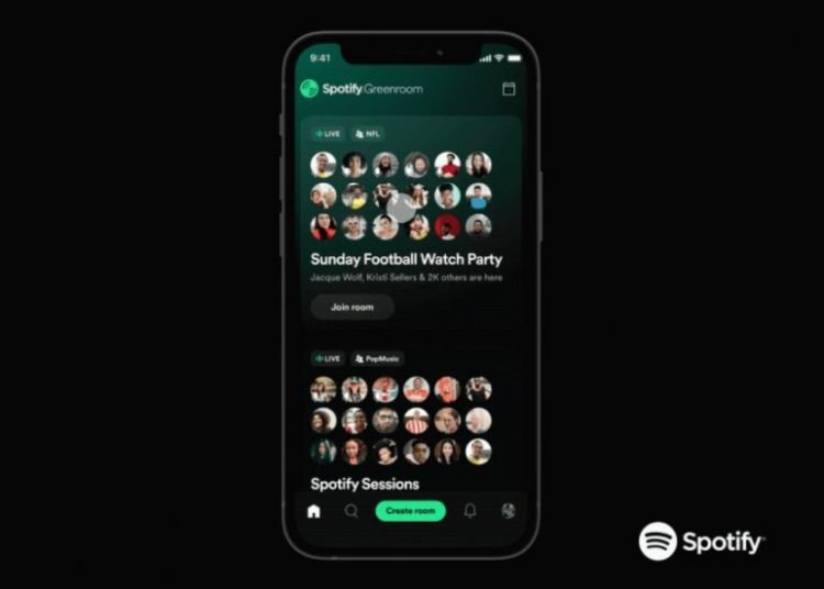 Picture of the new Spotify Greenroom app UI