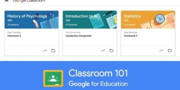 Picture of how Google Classroom looks at present