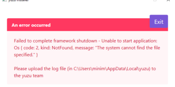 How to fix Yuzu Emulator error Unable to start application Os & system can not find the file specified?