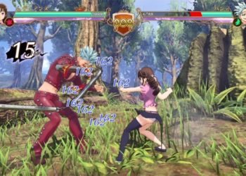 A screengrab of a combat scene from Seven Deadly Sins: Knights of Britannia.