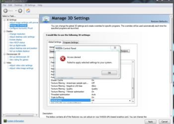 How to fix NVIDIA control panel access denied error? Source: Reddit