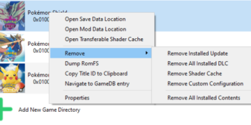 How to uninstall game updates or DLC in Yuzu Emulator?