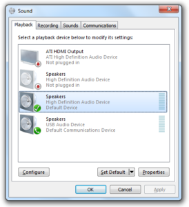 Sound settings Source: Claro Software