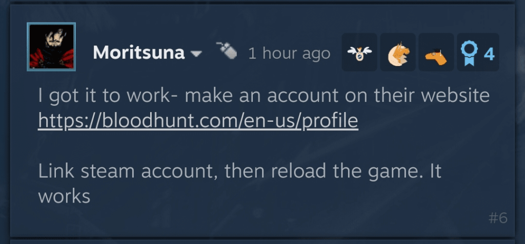 Bloodhunt account creation error