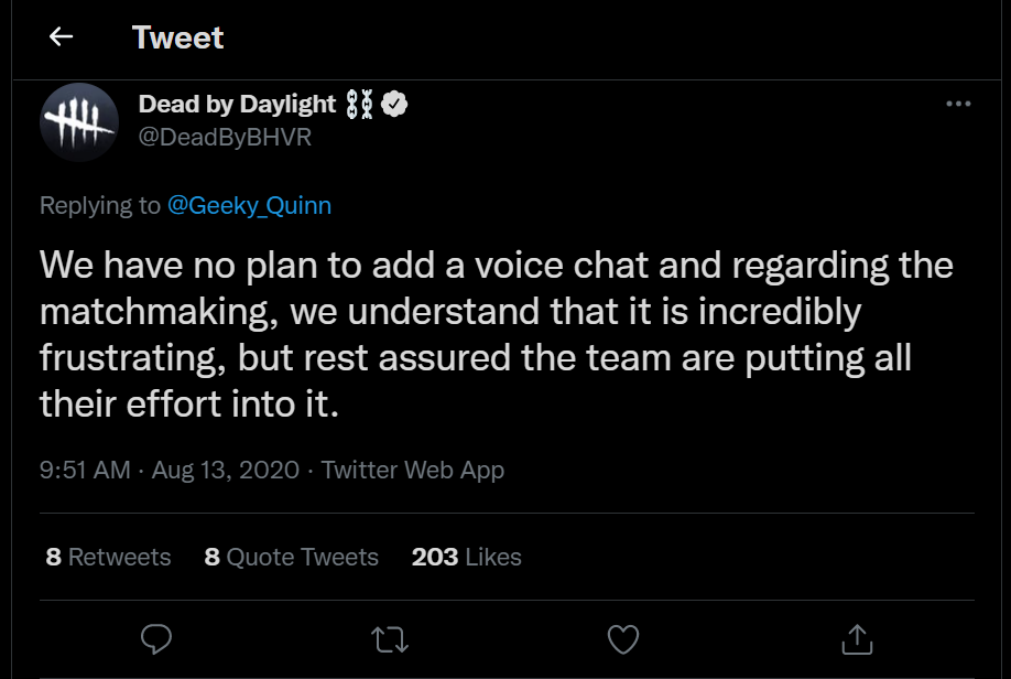 Dead by Daylight Twitter
