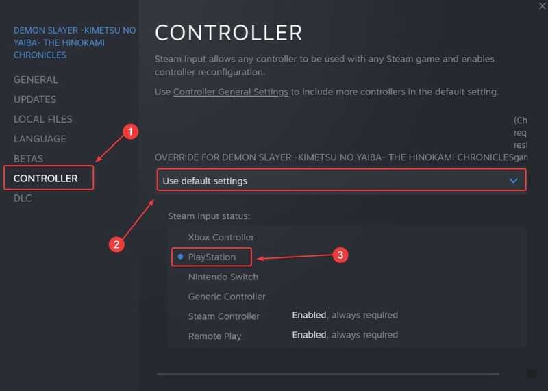 Use PS Controller with DS4 in The Demon Slayer 