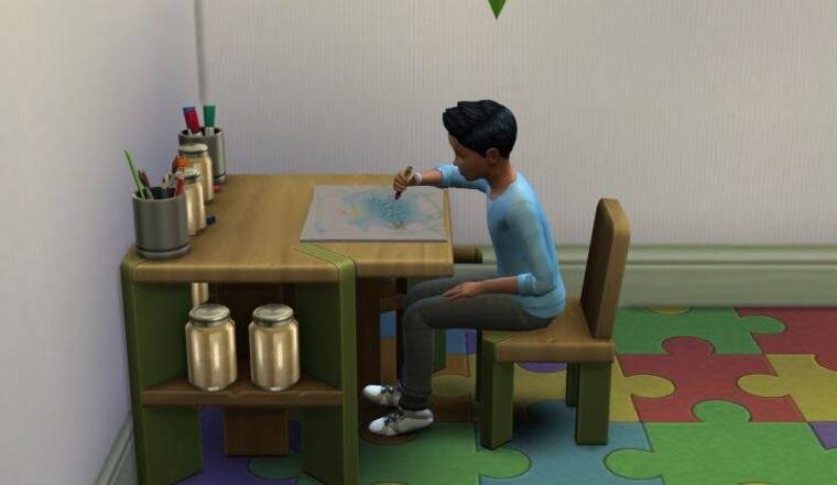 how can a child do homework sims 4