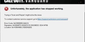 Call of Duty Vanguard Crashing