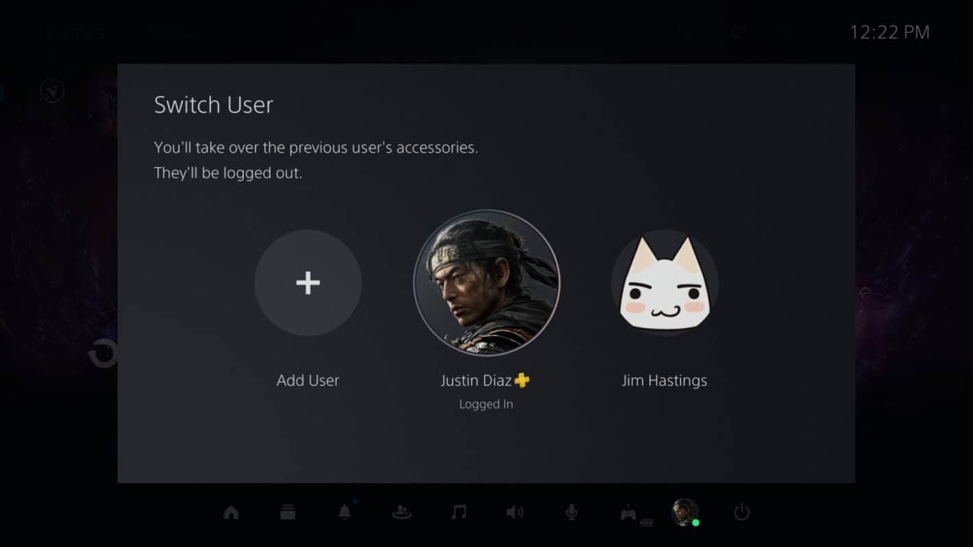 How to switch account (users) on PS5