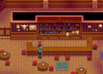Where does gus live in Stardew Valley?