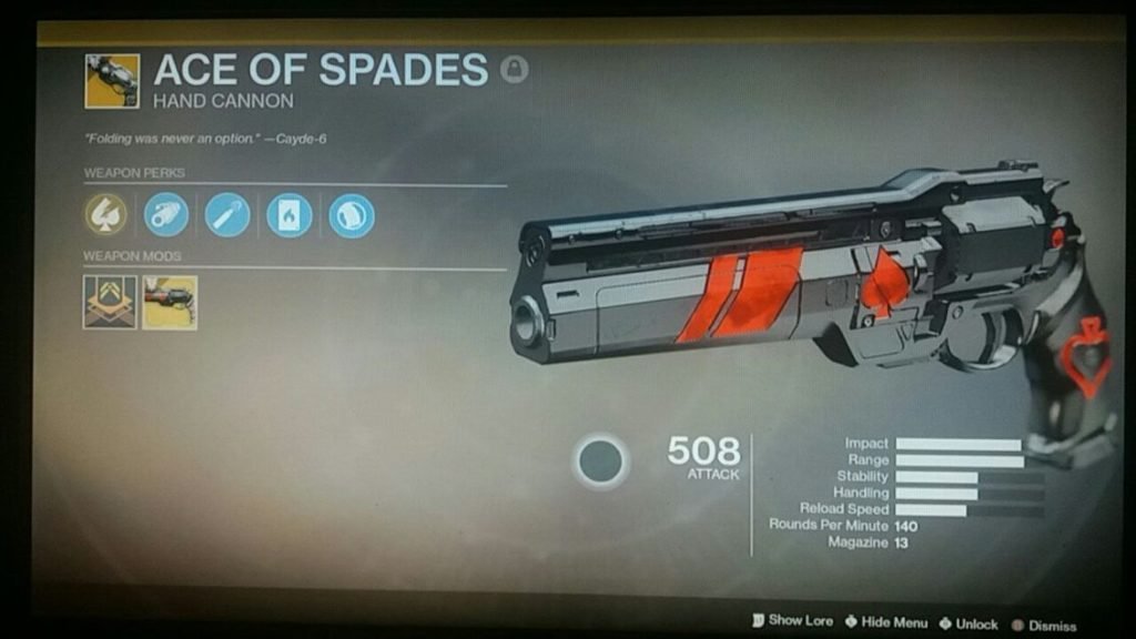 Destiny 2 How to get Ace of Spades