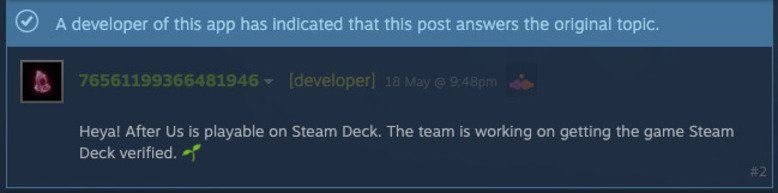 After Us Steam Deck Compatibility Details & More